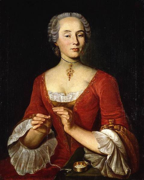 Johann Ulrich Schellenberg, Portrait of a Woman, 1745, via Wikimedia Commons