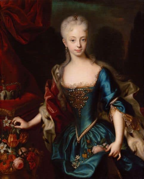 Andreas Møller, Erzherzogin Maria Theresia (1717-1780) im Alter von elf Jahren, Kniestück, c. 1727, Kunsthistorisches Museum