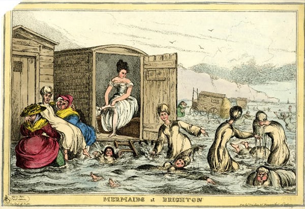 1829 - Mermaids at Brighton by William Heath via British Library