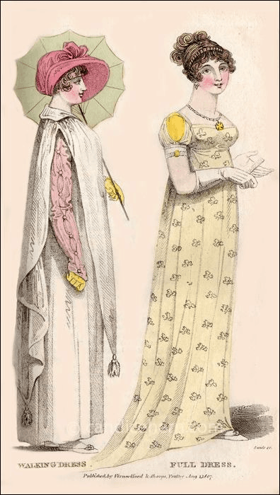 August 1807 - fashion plate from Lady's Monthly Magazine