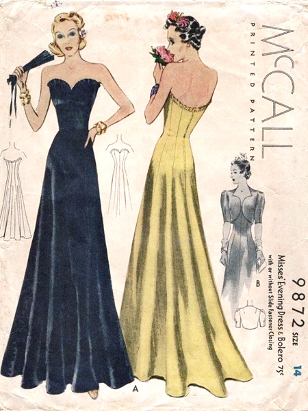 1930s - McCalls evening gown pattern