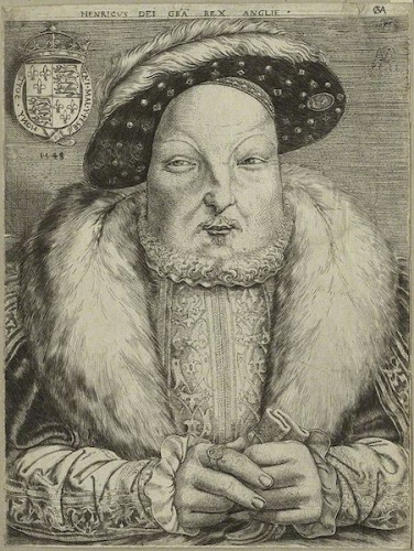 Henry VIII, roi d'Angleterre by Corneille Metsys, 1544, via Wikimedia Commons