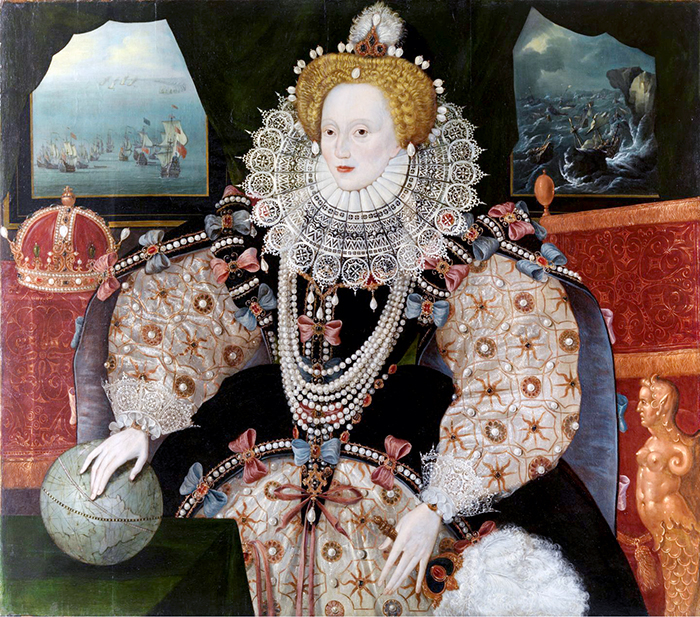 1588 - Elizabeth I, Armada portrait, Drake version