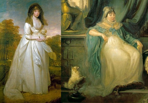 Queen Charlotte by William Beechy, 1796, Royal Collection | (right) Queen Charlotte by Peter Edward Stroehling, 1807, Royal Collection