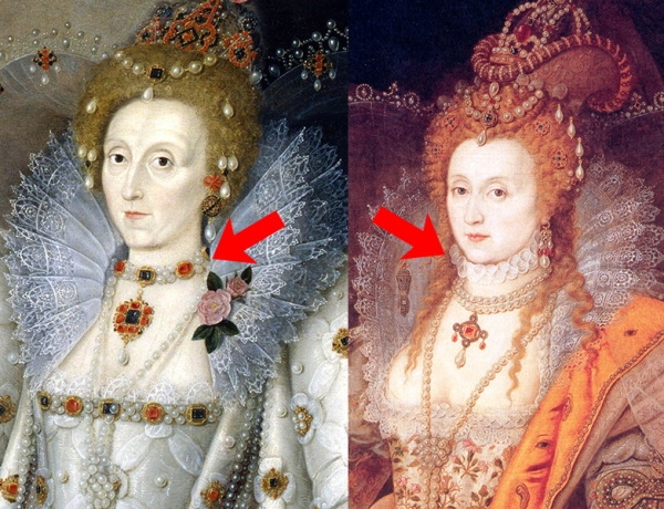 Elizabeth I - Ditchley & Rainbow portrait ruffs