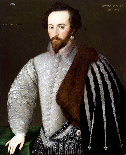 1588 - Sir Walter Raleigh by unknown artist