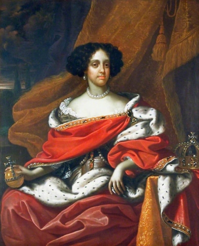 Portrait of Catherine of Braganza, Queen Consort of Charles II (1638-1705) by Benedetto Gennari II, 1678, Government Art Collection