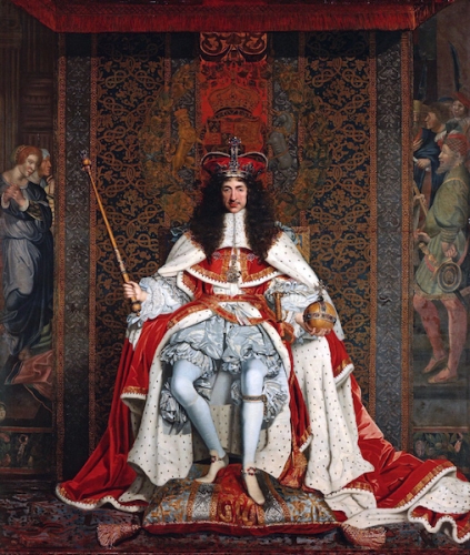 Charles II of England in Coronation robes by John Michael Wright, c. 1661-62, Royal Art Collection
