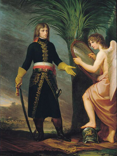 Il generale Bonaparte e il genio della Vittoria by Andrea Appiani, 1796, via Wikimedia Commons