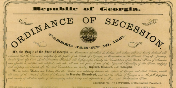 Republic of Georgia Ordinance of Secession, 1861
