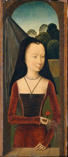 Young Woman with a Pink by Hans Memling, c. 1485-90, Metropolitan Museum of Art