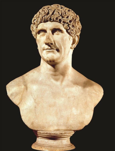 Roman male portrait bust of Marcus Antonius, Flavian age (69—96 A.D.), Rome, Vatican Museums, Chiaramonti Museum
