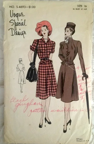 Late 1940s sewing pattern