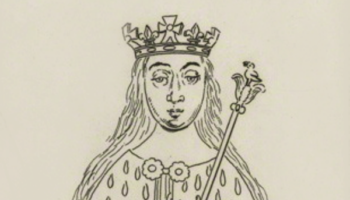 Anne Neville(1456-1485), Queen of England from Salisbury Roll - etching (London, National Portrait Gallery), late 18th c., via Wikimedia Commons