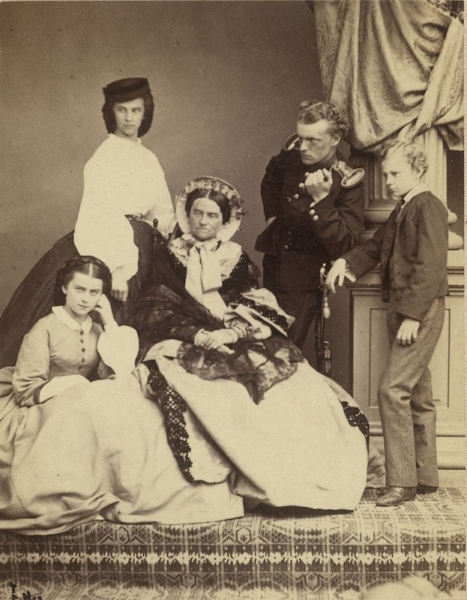 Elisabeth's Mom (Princess Ludovika) and her younger children, c. 1860, Austrian National Library
